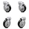 Service Caster 5 Inch Black Polyurethane Wheel Swivel Bolt Hole Caster Set with 2 Brake SCC SCC-BH20S514-PPUB-BLK-TLB-2-S-2 - alternate 1